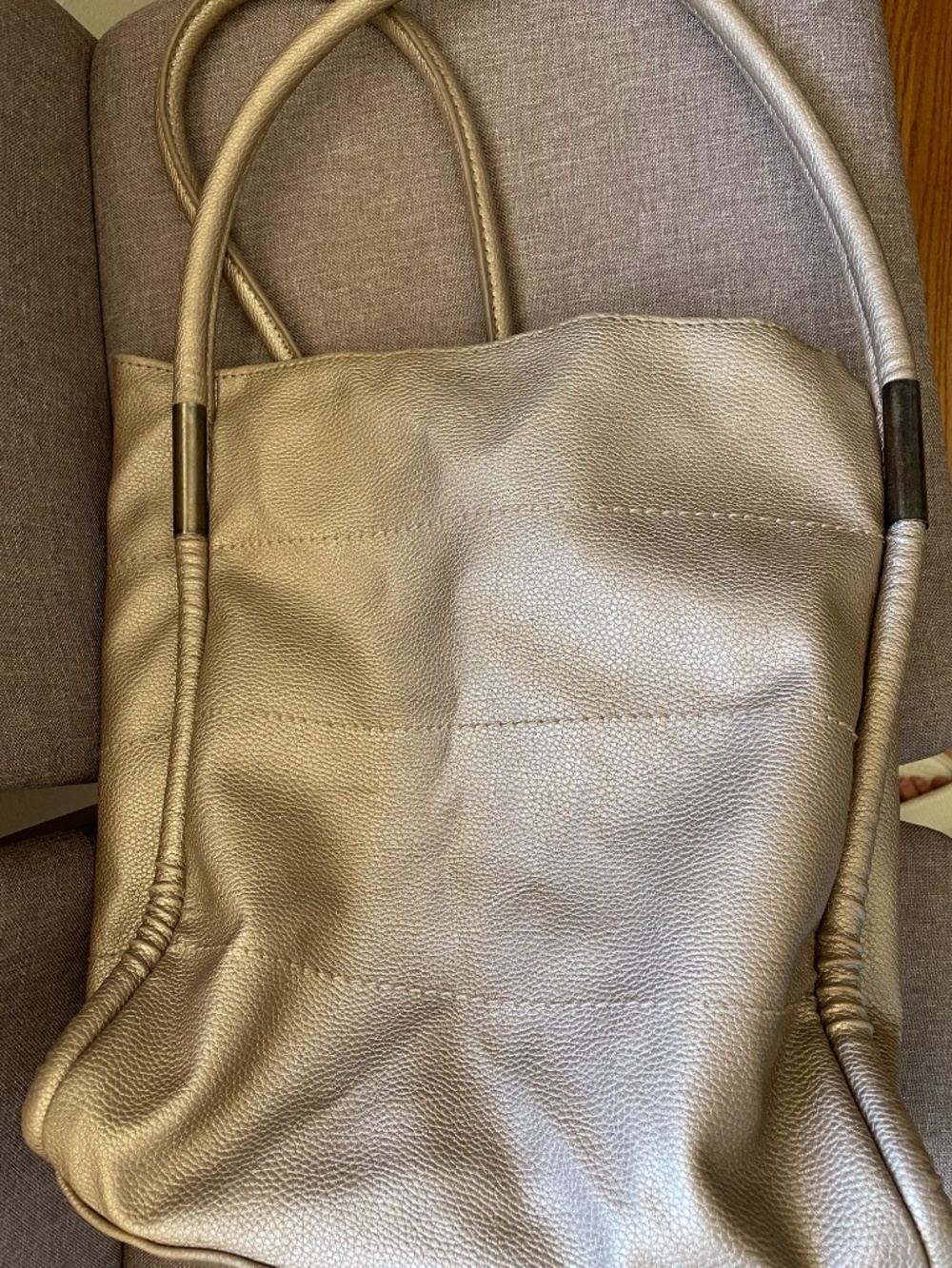 Neiman Marcus Gold Champagne Leather Tote | Double Handle | Large Shoulder bag